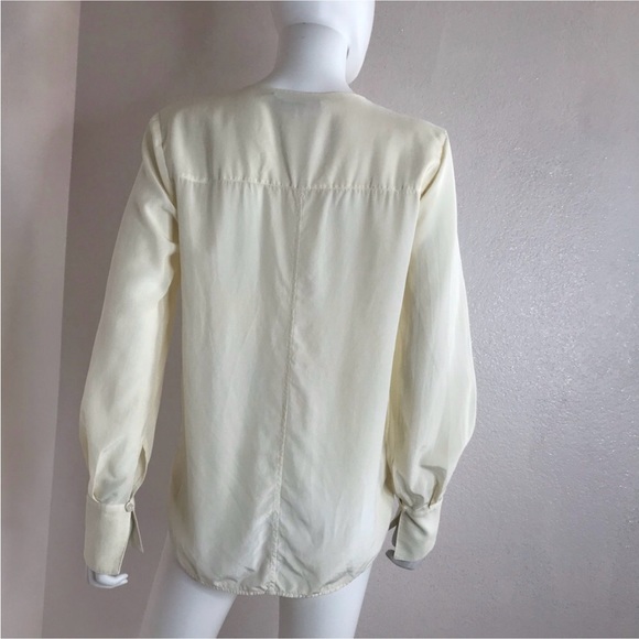 Thakoon 8 ivory silk long sleeve blouse off white silk - Picture 7 of 14